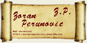 Zoran Perunović vizit kartica
